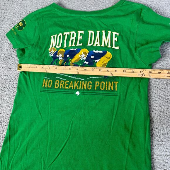 Notre Dame T Shirt Women L Green Fighting Irish 2018 No Breaking Point 29 Years - Picture 7 of 11